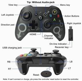 img 2 attached to Wireless Gamepad Matt Black with Mars Symbol for Xbox One/S/X, PS3 and PC