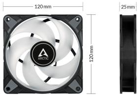 img 1 attached to Fan for Arctic P12 PWM PST 0dB Case, Black/White/ARGB