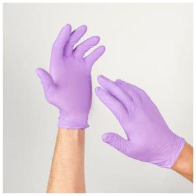 img 1 attached to Examination gloves Benovy Nitrile MultiColor textured on the fingers, 50 pairs, size: S, color: lilac, 1 pack.