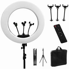 img 2 attached to 54 cm LED Soft Ring Light Light RL-21 Ring Selfie Lamp with Remote Control, Carrying Bag and Tripod