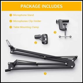 img 2 attached to Pantograph for Microphone (Mic Stand) Maono Arm Stand AU-B01 (Adjustable, Table Mount)