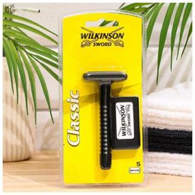 img 1 attached to Wilkinson Sword Classic T-Shape Razor, Black, 5 Replacement Blades