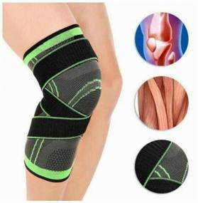 img 2 attached to Sports knee brace with fixing straps, color green, size XXL, set of 2 pcs.