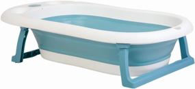 img 2 attached to Newborn Baby Bath Tub - Blue, 90x52x10 with Thermometer, Pillow, and Folding Design