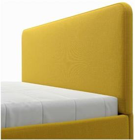 img 2 attached to 🛏️ Salotti Scandi Yellow Double Bed with Matting & Shift Fabric Base - 160x200