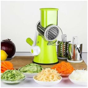 img 2 attached to 🥕 Efficient Multi Slicer Vegetable Cutter Tabletop Drum Grater: Easily Slice and Grate Various Vegetables