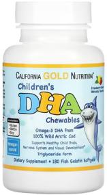 img 2 attached to California Gold Nutrition Children's DHA Chewable Tabs, 180 Pieces, Strawberry & Lemon