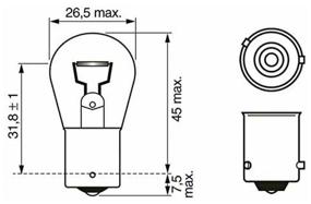 img 2 attached to Лампа автомобильная накаливания Bosch Pure Light 1987301018 PY21W 12V 21W BAU15s 2 шт.