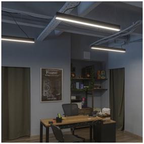 img 2 attached to LED hanging lamp on cables, linear profile ALTOLIGHT LINE-1200 5070, 4000K, 30W, Color: Black moire