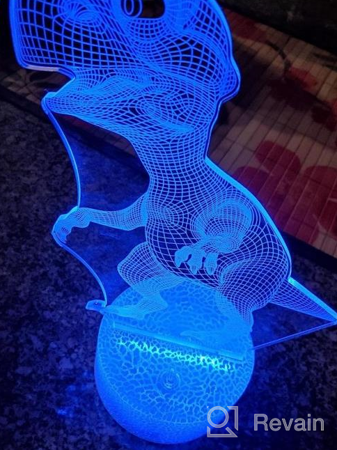 img 1 attached to Dazzle Your Kids With 3D Dinosaur Night Light | Perfect For Easter | 16 Colors Remote Control | Ideal Gifts For Toddlers review by Jason Flores