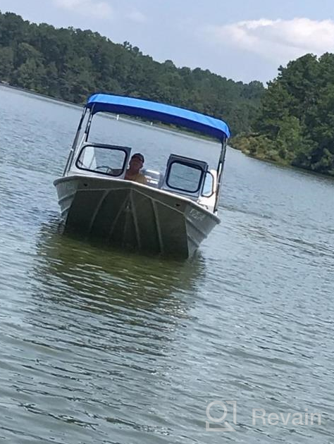 img 1 attached to 🚤 Seamander 3 Bow Bimini Top Boat Cover: Waterproof Sun Shade with Aluminum Frame & Rear Support Pole review by Saumeen Shamoon