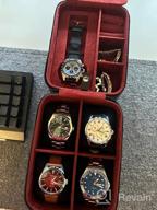 img 1 attached to 5-Watch Travel Case Storage Organizer: Tough Portable Protection For Watches Up To 50Mm - ROTHWELL (Black/Red) review by Jeff Kern