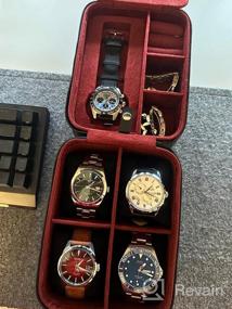 img 6 attached to 5-Watch Travel Case Storage Organizer: Tough Portable Protection For Watches Up To 50Mm - ROTHWELL (Black/Red)