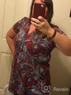 img 1 attached to Stylish Women'S Loose Fit Blouse: MOQIVGI V-Neck Printed Tunic Shirt review by David Crawford
