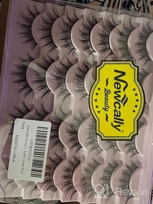 img 1 attached to Newcally Mink False Eyelashes For A Natural Wispy Look With Clear Band - 3D Curly Strip, Fluffy, And Volume For Cat Eye Lashes - Pack Of 14 Pairs review by Denise Ward