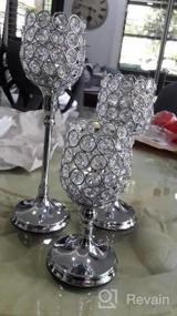 img 6 attached to Sparkling Elegance: VINCIGANT Gold Crystal Candle Holders For Stunning Wedding And Dinner Table Decor