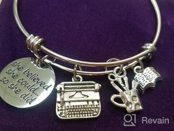 img 1 attached to 🖋️ G-Ahora Writer Bracelet She Believed She Could Typewriter Gift Pen Container Book Charms Jewelry – Author Gift (She Believed Writer BR) review by Morgan Freeman