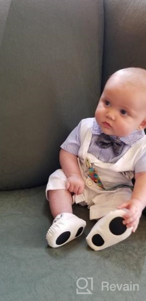 img 1 attached to 👶 HMD Baby Boy Gentleman White Shirt Waistcoat Bowtie Tuxedo Onesie: Stylish Jumpsuit for Your Little One review by Tim Curd