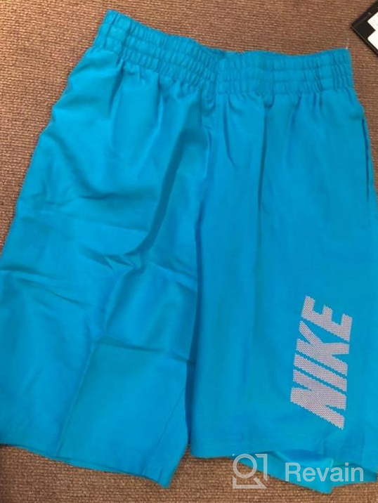 img 1 attached to Nike Boys' Solid Lap 🩲 Volley Short Swim Trunk with Big Logo review by Billy Reeves