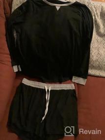 img 5 attached to Женский пижамный комплект с длинным рукавом Lingswallow и шортами - комплект из двух предметов для сна для большего комфорта и стиля