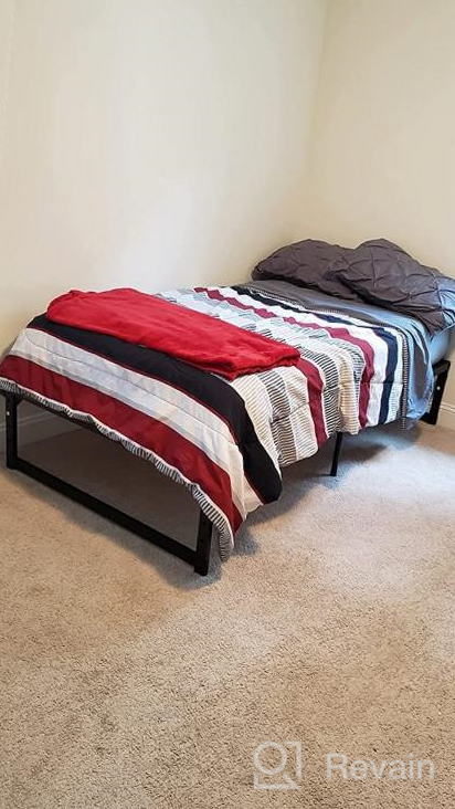 img 1 attached to Stylish And Sturdy AINGOO Queen Bed Frame With Headboard And Footboard, Steel Slat Support And No Box Spring Required review by Kimoni Arenas