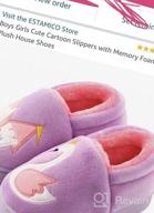 img 1 attached to Comfy Kids' Cartoon Slippers with Memory Foam: Warm Plush House Shoes for Boys and Girls review by Robert Cole