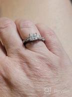 img 1 attached to Platinum Plated Silver Princess Moissanite Engagement Rings For Women - Stunning 1.48 Carat (Ctw) Moissanite Ring review by Greg Moore