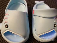 img 1 attached to Kids' Lightweight Open Toe Garden Clogs Boys Girls Beach Pool Slides Sandals - Cute Cartoon Shark Shower Slipper for Little Babies, Toddlers Non-Slip Summer Slippers Water Shoes review by George Walker
