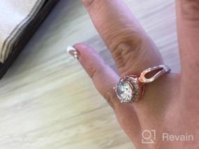 img 5 attached to Stunning CZ Round White Stone Women'S Ring On Rose-Gold Base By GULICX Jewelry
