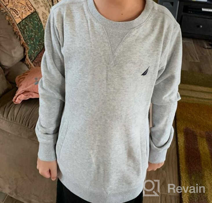 img 1 attached to Nautica Pullover Sweatshirt Olive 10 12 Boys' Clothing review by James Hardin
