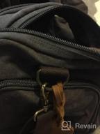 img 1 attached to Kemy'S Genuine Leather Canvas Duffle Bag - Perfect Weekend Bag For Men And Women review by Andrea Taylor