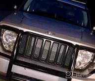 img 1 attached to MaxMate Premium Compatible With 2008-2011 Jeep Liberty Grille Saver Bumper Brush Guard Black WBJ709B review by Isaiah Boys