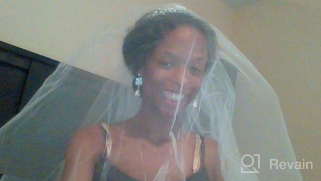 img 1 attached to Beautiful Bridal Wedding Veil With 2 Tiers And Pencil Edge Finish From SAMKY review by Frank Mayes