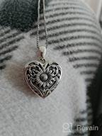 img 1 attached to Soulful Sunflower Heart Locket Necklace: Keep Loved Ones Close With Customizable Sterling Silver/Gold Jewelry That Holds Cherished Pictures review by Aaron Ethridge