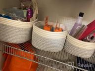 img 1 attached to OrganiHaus 3-Pack White Cotton Rope Baskets: Perfect For Diaper Bin, Bathroom, Closet & Shelves Storage review by Robert Ducki