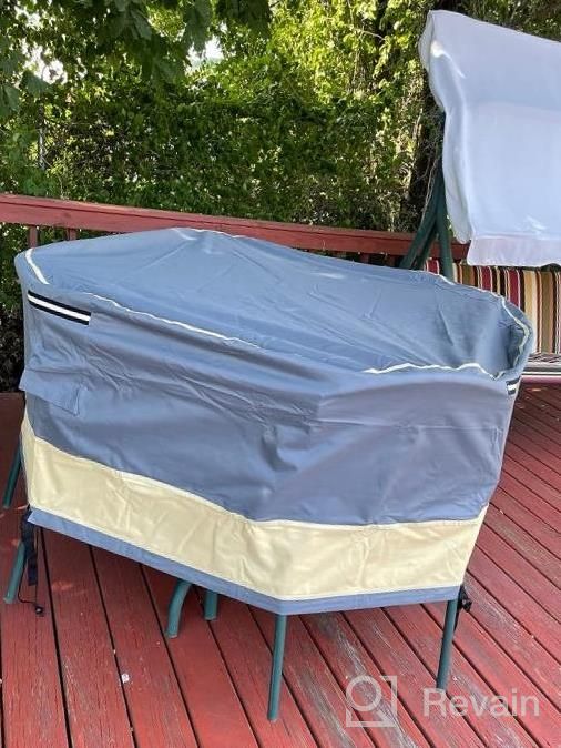 img 1 attached to Waterproof And Heavy-Duty 62-Inch Round Patio Furniture Cover Made Of 600D Oxford Cloth For Outdoor Dining Tables And Chairs Set - Ideal For Protecting Outdoor Furniture From Weather Elements review by Steve Yang