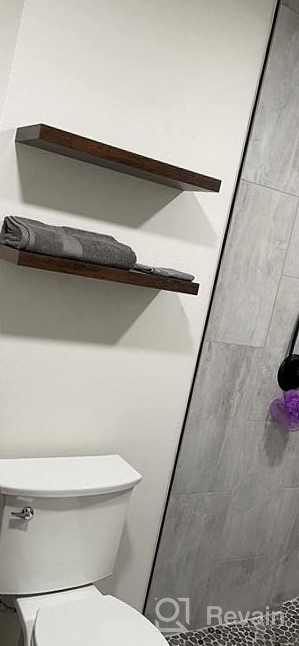 img 1 attached to HOOBRO Floating Shelves, Wall Shelf Set Of 2, 15.7 Inch Hanging Shelf With Invisible Brackets, For Bathroom, Bedroom, Toilet, Kitchen, Office, Living Room Decor, Greige BG40BJ01 review by David Vargas