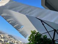 img 1 attached to Creamy/White 6.5X4.2Ft Rectangular Patio Umbrella W/ Push Button Tilt & Steel Pole - AMMSUN review by Victor Jack
