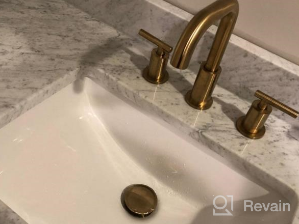 img 1 attached to Brushed Gold Brass Pop Up Drain Stopper For Bathroom Sink With Overflow, Vessel Vanity Waste And Small Cap Drainer By TRUSTMI review by Chris Lacasse