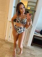 img 1 attached to Womens High Waisted Cheetah Leopard Swimsuits Bikini Sexy Padded Push Up Animal Cow Printed 2 Piece Bathing Suit review by Mike Ramani