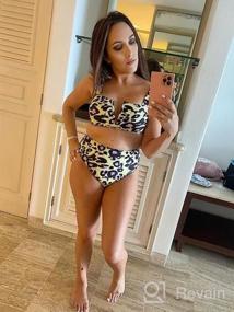 img 8 attached to Womens High Waisted Cheetah Leopard Swimsuits Bikini Sexy Padded Push Up Animal Cow Printed 2 Piece Bathing Suit