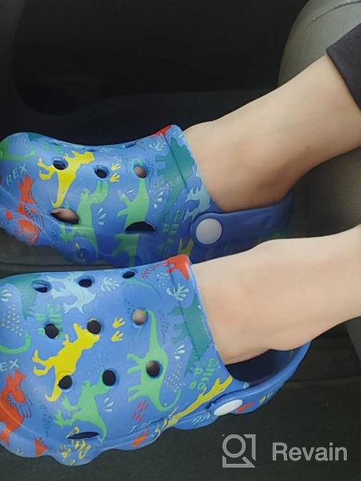 img 1 attached to 🦖 Adorable Kitulandy Dinosaur Cartoon Slippers: Perfect Toddler Boys' Shoes for Clogs & Mules review by Brian Lee