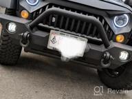 img 1 attached to OEDRO Front And Rear Bumper Compatible For 07-18 Jeep Wrangler JK & Unlimited W/ Winch Plate Mounting & D-Rings & Square LED Lights & 2" Hitch Receiver , Textured Black Off Road Star Guardian Design review by Ryan Williams