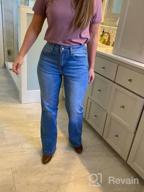 img 1 attached to Women'S High Waisted Flare Jeans: GRAPENT Stretch Denim Wide Leg Baggy Pants review by Kenny Outlaw