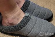img 1 attached to Cozy Memory Foam House Shoes For Men With Quilt Knitted Design, Plush Fleece Lining, And Indoor-Outdoor Versatility - LongBay Slippers review by James Cash