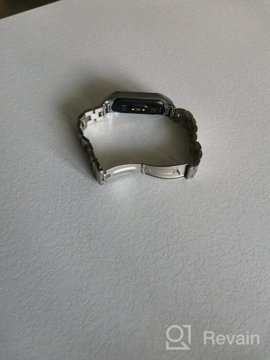 img 3 attached to Metal Strap for Xiaomi Mi Band 5 Silver review by Avut Bouchen ᠌