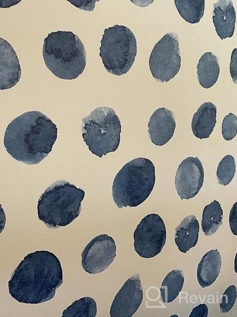 img 1 attached to HAOKHOME 96099-2 Watercolor Brush Strokes Dots Peel And Stick Wallpaper Removable Indigo Black/White Vinyl Self Adhesive Mural 17.7In X 9.8Ft review by Srivatsan Oling