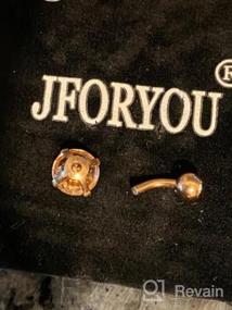 img 7 attached to Стильные короткие кольца для пупка из нержавеющей стали 14G 6 мм для женщин и мужчин - короткие серьги JFORYOU'S для пупка