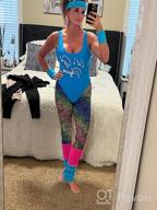 img 1 attached to 💪 Womens 80s Workout Costume with Neon Legging, Leotard, Headband, and Wristbands - Miaiulia 80s Accessories Set review by Kevin Vanlaere
