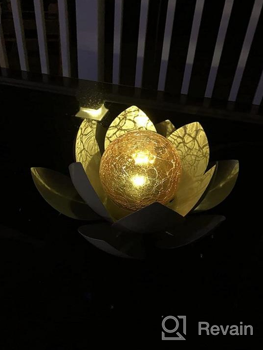 img 1 attached to Outdoor Waterproof Metal Glass Garden Light LED Lotus Flower Table Lamp Decorative Solar Lighting review by Casey Tatum
